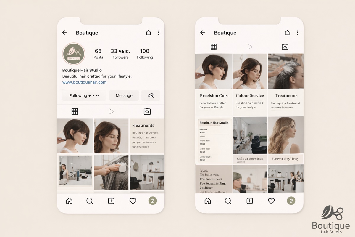 Boutique Hair Studio Instagram showcase