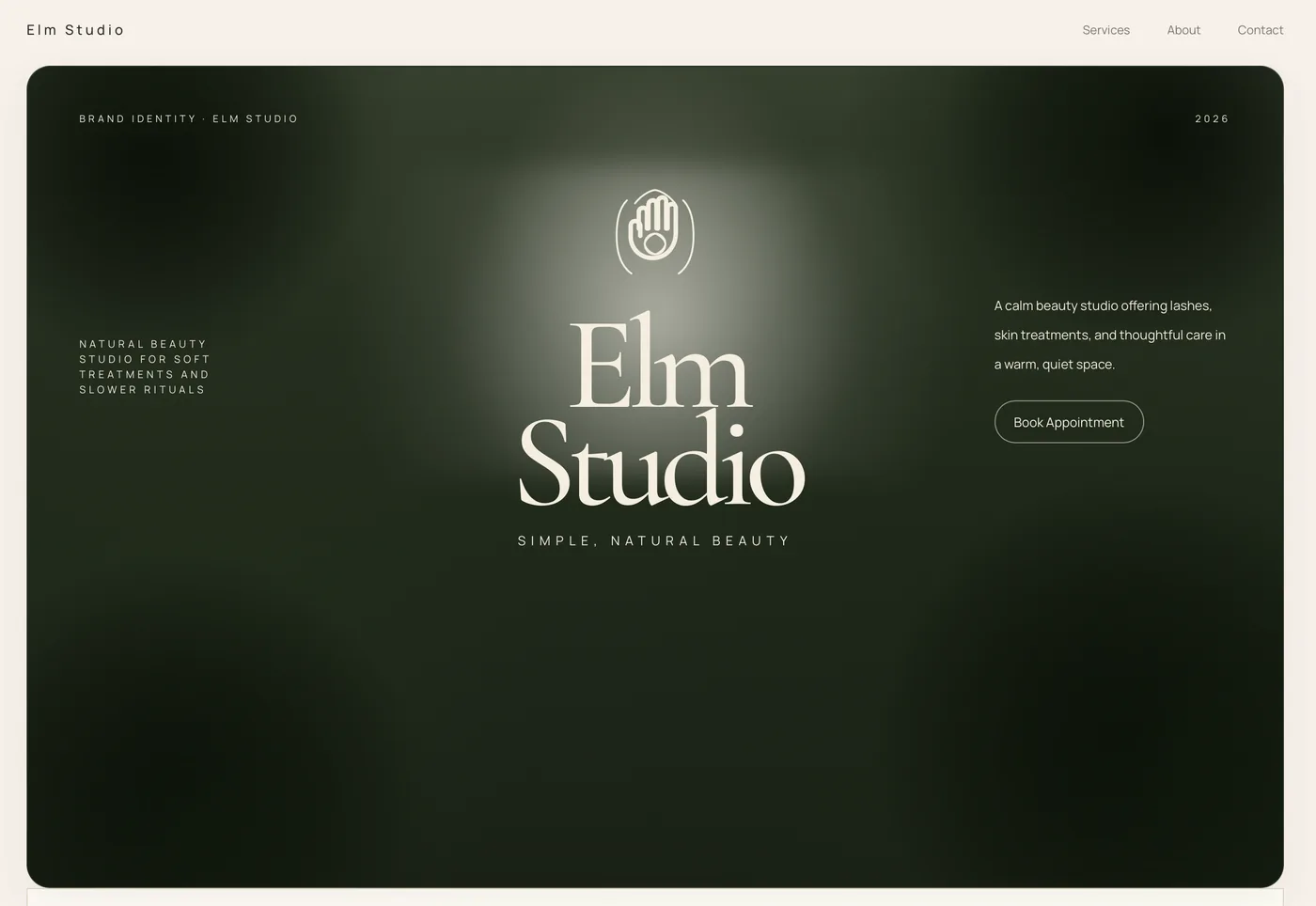 Elm Studio website homepage preview