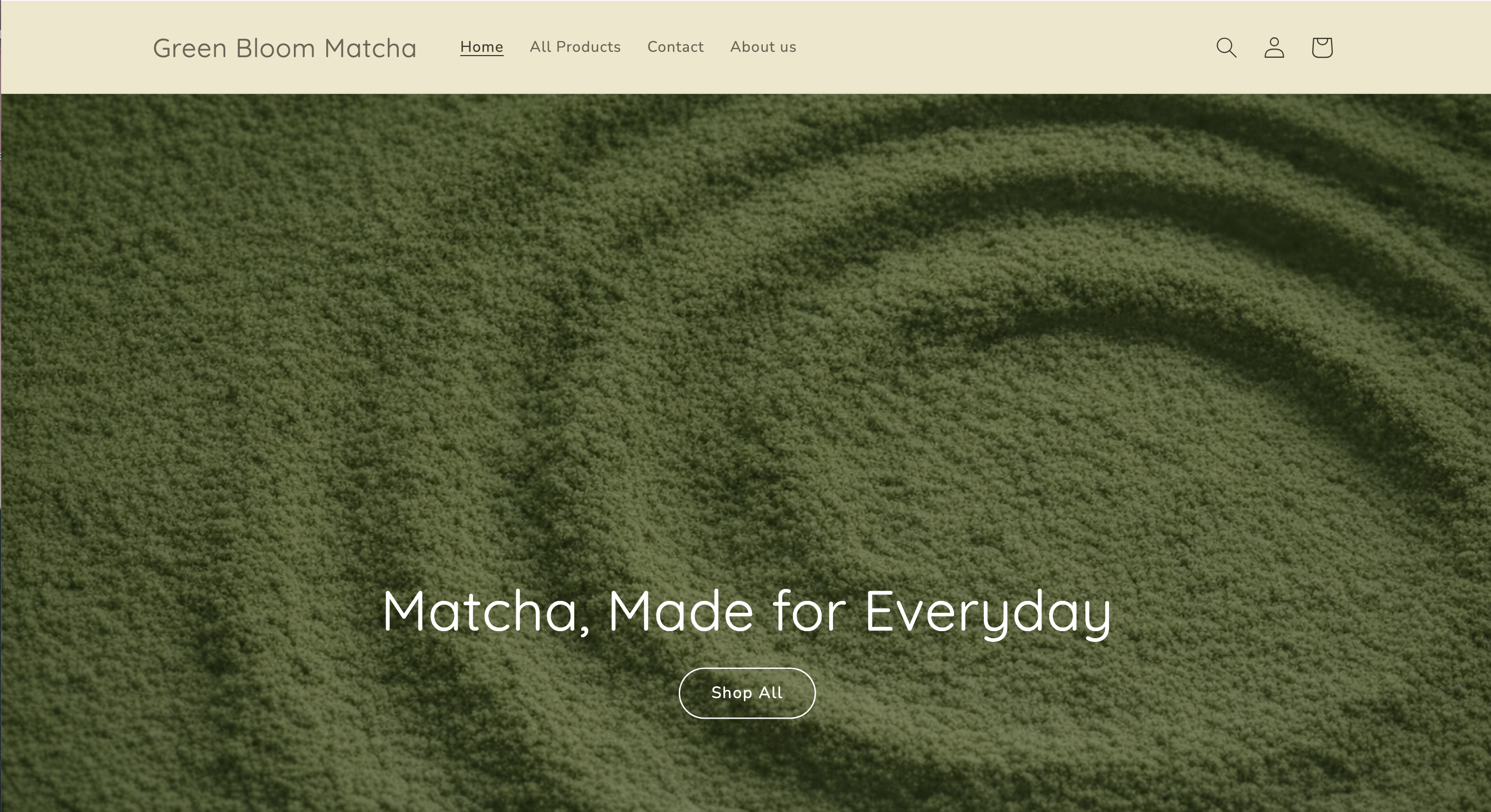 Green Bloom Matcha Shopify website preview